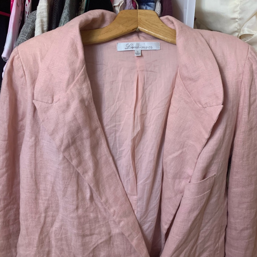 Lovers + Friends fanning pink linen blazer - Picture 7 of 8